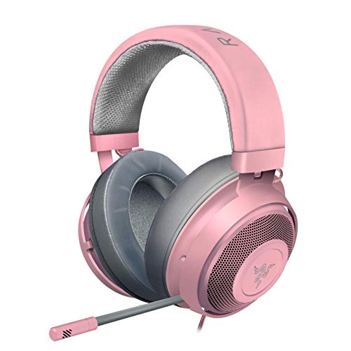 Razer Kraken Over Ear Headset, Quartz Pink Retractable & Razer RC21-01140300-W3M1 Kitty Ears for Kraken, Quartz Pink