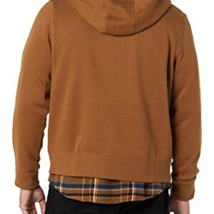 Amazon Essentials Men's Full-Zip Hooded Fleece Sweatshirt (Available in Big & Tall), Toffee Brown, Large