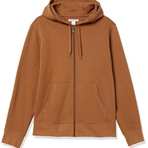 Amazon Essentials Men's Full-Zip Hooded Fleece Sweatshirt (Available in Big & Tall), Toffee Brown, Large