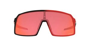 oakley men’s oo9406 sutro rectangular sunglasses, matte black redline/prizm trail torch, 37 mm