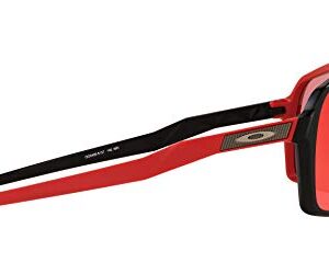 Oakley Men's OO9406 Sutro Rectangular Sunglasses, Matte Black Redline/Prizm Trail Torch, 37 mm