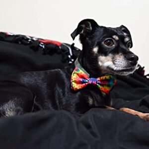 H&K Bow Tie for Pets | Woodstock (Small) | Velcro Bow Tie Collar Attachment | Fun Bow Ties for Dogs & Cats | Cute, Comfortable, and Durable | Huxley & Kent Bow Tie