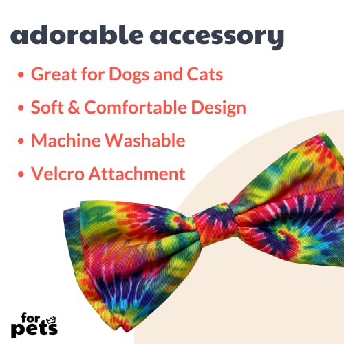 H&K Bow Tie for Pets | Woodstock (Small) | Velcro Bow Tie Collar Attachment | Fun Bow Ties for Dogs & Cats | Cute, Comfortable, and Durable | Huxley & Kent Bow Tie