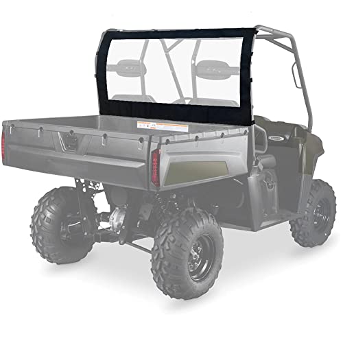 Polaris Ranger Full Size Rear Windshield, Soft PVC Dust Panel for Ranger 500 570 700 Round Bar ROPS (2 Seaters & Crew)