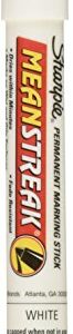 Sharpie Mean Streak Permanent Marking Stick, Bullet Tip, White, Box of 12