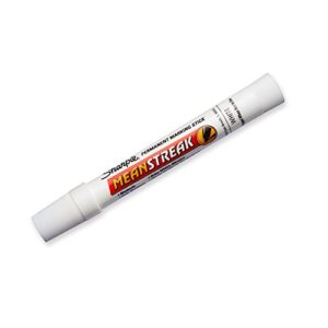 Sharpie Mean Streak Permanent Marking Stick, Bullet Tip, White, Box of 12