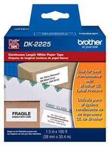 brother printer continuous length white paper tape (dk2225)