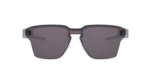 oakley men’s oo4139 lugplate square sunglasses, satin black/prizm grey, 39 mm