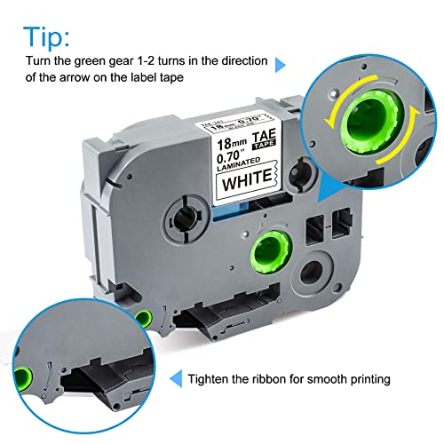 3PK TZe-241 TZ Tape 18mm 0.7 Laminated White Replacement for Brother TZe-241 P Touch Label Tape 3/4, Label Maker Tape Compatible with Brother Ptouch PT-D400 PT-D460 PT-D600 PT-P710BT