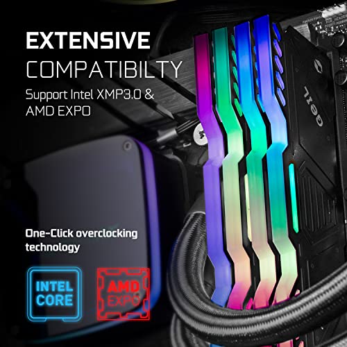 GeIL Polaris RGB DDR5 RAM, 32GB (16GBx2) 5200MHz 1.25V ,AMD Compatible, Long DIMM High Speed Desktop Memory, Hardcore Immersive Gaming/Multimedia Content Creation/Quality Live Streaming(Gray)