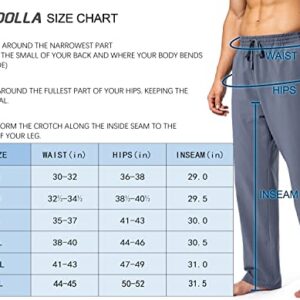 Pudolla Men's Cotton Yoga Sweatpants Athletic Lounge Pants Open Bottom Casual Jersey Pants for Men with Pockets (Mallard Blue Large)