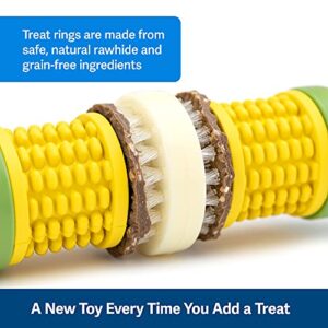 PetSafe Busy Buddy Cravin’ Corncob Dog – Treat Ring Holding Chew Toy – BPA Free Rubber – Butter Scented – Interactive Pet Puzzle for Boredom or Separation Anxiety – Small to Large Dogs