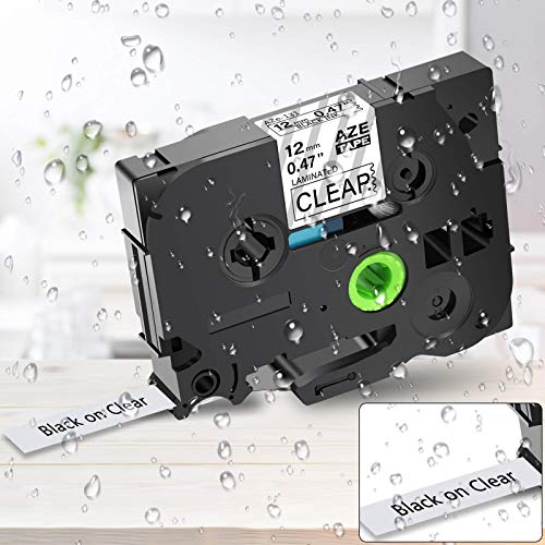 GREENCYCLE Compatible for Brother TZe-111 TZ111 TZ TZe 6mm 0.23 Inch Black on Clear Laminated Label Tape for Ptouch PT D210 H110 H100 D400 D600 1230PC 1280 1290 Label Maker, 1/4 in x 26.2 ft, 4 Pack