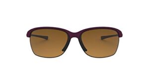 oakley womens oo9191 unstoppable sunglasses, raspberry spritzer/brown gradient polarized, 65 mm us