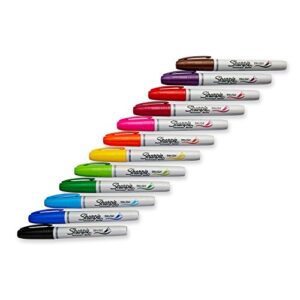 Sharpie Permanent Markers, Brush Tip, Assorted, 12 Pack