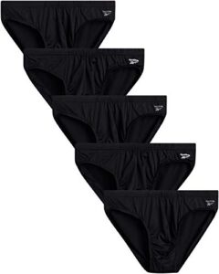 reebok men’s underwear – quick dry performance low rise briefs (5 pack), size large, all black