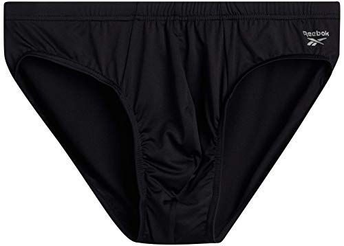 Reebok Men's Underwear - Quick Dry Performance Low Rise Briefs (5 Pack), Size Large, All Black