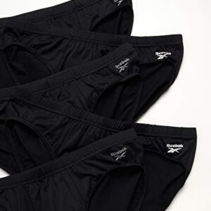 Reebok Men's Underwear - Quick Dry Performance Low Rise Briefs (5 Pack), Size Large, All Black