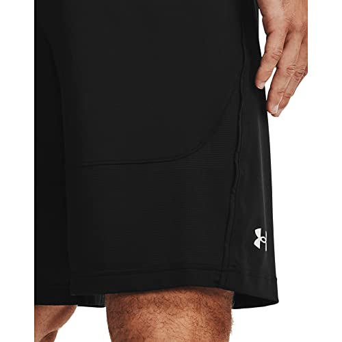 Under Armour Men's Raid 2.0 Workout Gym Shorts , Black (001)/White , Small