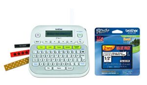 brother printer compact label maker value pack with 2 tapes (pt-d210)(tze2312pk)