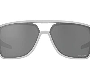 Oakley Men's OO9147 Castel Rectangular Sunglasses, X Silver/Prizm Black, 63 mm