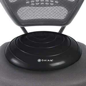gaiam balance disc wobble cushion stability core trainer for home or office desk chair and kids alternative classroom sensory wiggle seat – black