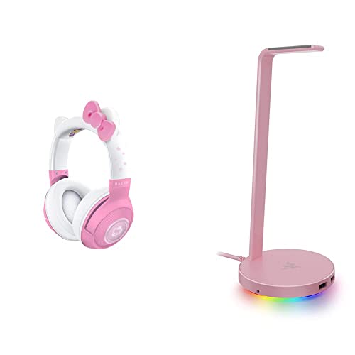 Razer Kraken BT Headset Hello Kitty & Friends Edition Base Station V2 Chroma Quartz Pink Bundle