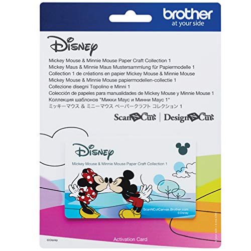 Brother ScanNCut Disney Pattern Collection 1 CADSNP01, Classic Mickey & Minnie Mouse, 26 Designs Disney Vinyl Decals, DIY Valentine's Cards, Appliques with Mickey Ears, Gloves, Hearts, Banners & More