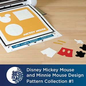 Brother ScanNCut Disney Pattern Collection 1 CADSNP01, Classic Mickey & Minnie Mouse, 26 Designs Disney Vinyl Decals, DIY Valentine's Cards, Appliques with Mickey Ears, Gloves, Hearts, Banners & More