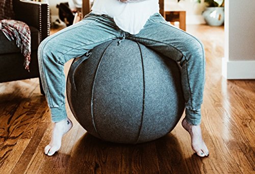 Vivora Luno Exercise Ball Chair, Canvas & Felt for Home Offices, Balance Training, Yoga Ball