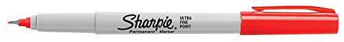 Sharpie 37002 Permanent Markers Ultra Fine Point Red Dozen