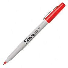 Sharpie 37002 Permanent Markers Ultra Fine Point Red Dozen