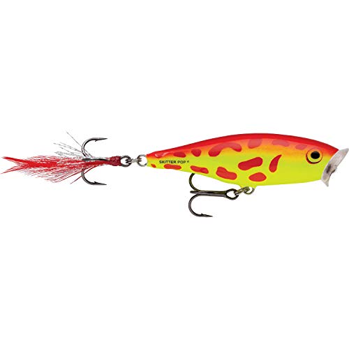 Rapala Popper Skitter Pop 2.8 inches (7 cm), 0.2 oz (7 g), Orange Frog of SP7-OF Lure