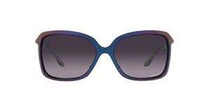 oakley women’s oo9230 wildrye butterfly sunglasses, matte cyan/purple colorshift/prizm grey gradient, 61 mm