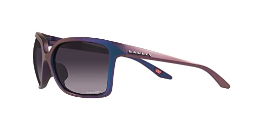 Oakley Women's OO9230 Wildrye Butterfly Sunglasses, Matte Cyan/Purple Colorshift/Prizm Grey Gradient, 61 mm