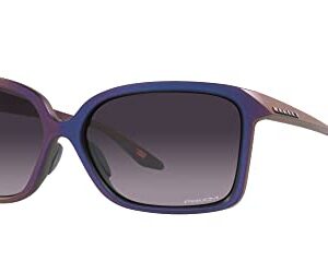 Oakley Women's OO9230 Wildrye Butterfly Sunglasses, Matte Cyan/Purple Colorshift/Prizm Grey Gradient, 61 mm