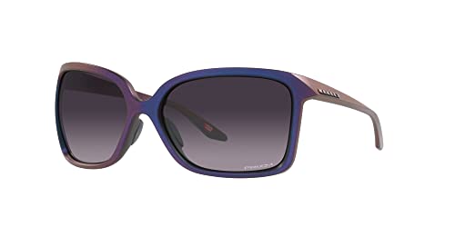 Oakley Women's OO9230 Wildrye Butterfly Sunglasses, Matte Cyan/Purple Colorshift/Prizm Grey Gradient, 61 mm