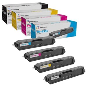 ld products compatible toner cartridge replacements for brother tn433 high yield (black, cyan, magenta, yellow, 4-pack) for use in hl-l8260cdw, hl-l8360cdw, hl-l8360cdwt, hl-l9310cdw, mfc-l9570cdwt
