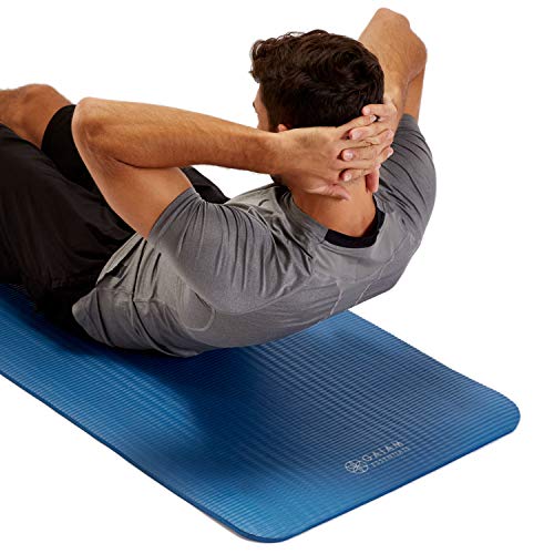 Gaiam Essentials Thick Yoga Mat Fitness & Exercise Mat With Easy-Cinch Carrier Strap, Teal, 72"L X 24"W X 2/5 Inch Thick