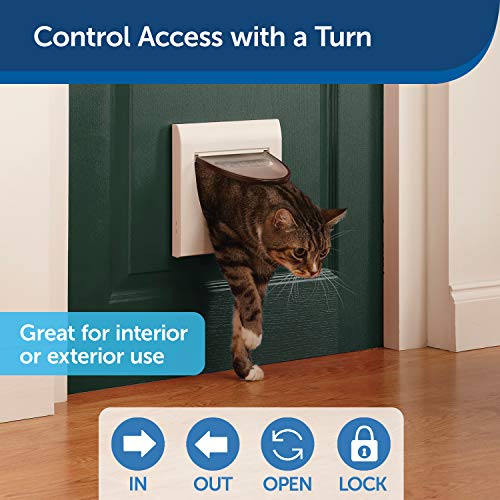 PetSafe Staywell 4 Way Locking Classic Cat Flap, Tunnel Included, Easy Install, Durable, Pet Door for Cats