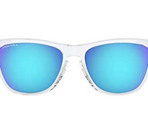 Oakley unisex adult Oo9245 Frogskins Low Bridge Fit Sunglasses, Crystal Clear/Prizm Sapphire, 54 mm US