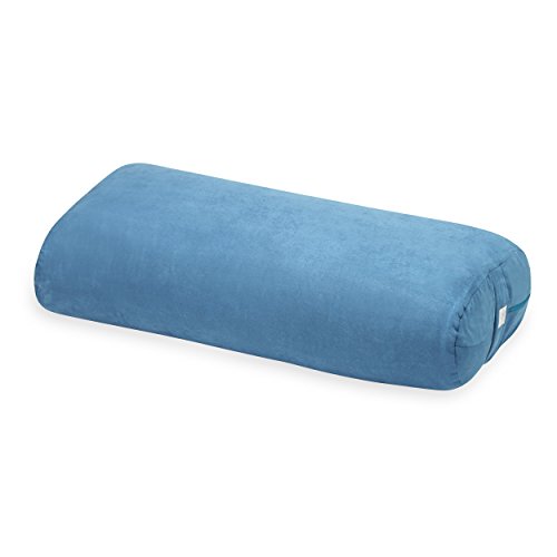 Gaiam Yoga Bolster Rectangular Meditation Pillow, Teal, 25 x 12 x 5