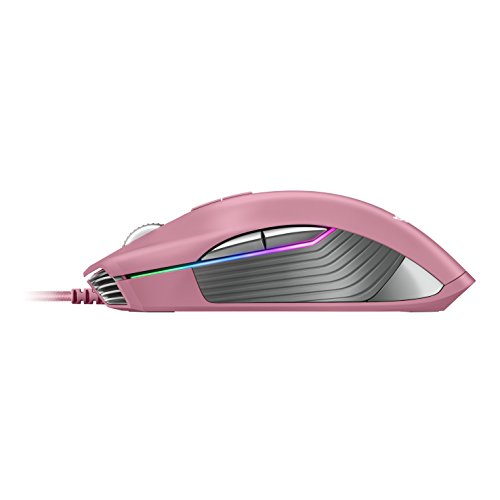 Razer Lancehead TE Ambidextrous Gaming Mouse: 16,000 DPI Optical Sensor - Chroma RGB Lighting - 8 Programmable Buttons - Mechanical Switches - Quartz Pink