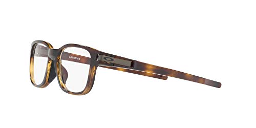 Oakley Men's OX8114 Latch Ss Square Prescription Eyeglass Frames, Polished Brown Tortoise/Demo Lens, 52 mm