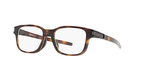 Oakley Men's OX8114 Latch Ss Square Prescription Eyeglass Frames, Polished Brown Tortoise/Demo Lens, 52 mm