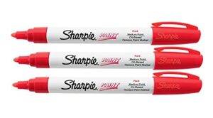 sharpie oil-based paint marker, medium point, red ink, pack of 3