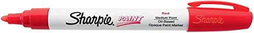 Sharpie Oil-Based Paint Marker, Medium Point, Red Ink, Pack of 3