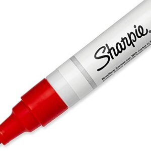 Sharpie Oil-Based Paint Marker, Medium Point, Red Ink, Pack of 3