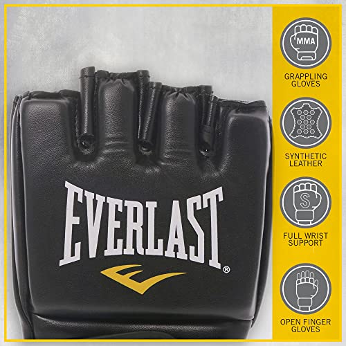 Everlast Pro Style MMA Grappling Gloves, Large/Xtra Large, (Black)