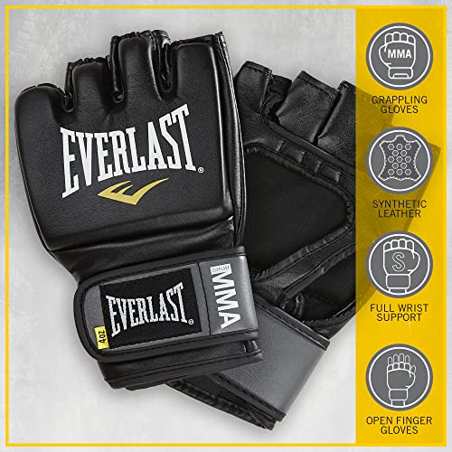 Everlast Pro Style MMA Grappling Gloves, Large/Xtra Large, (Black)